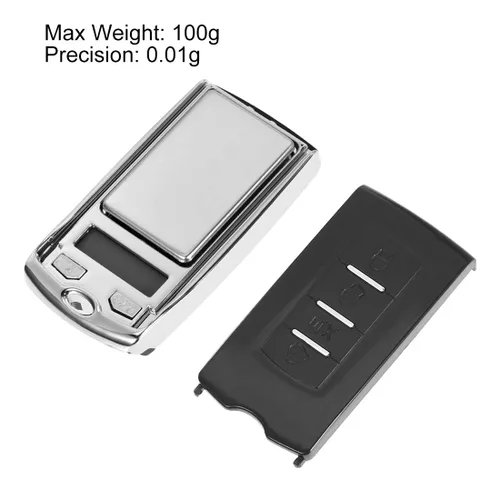 Vista 4 de uxcell Báscula digital electrónica de bolsillo 3.53 oz 0.00 oz Mini estilo clave portátil de precisión pesaje LCD retroiluminado pantalla