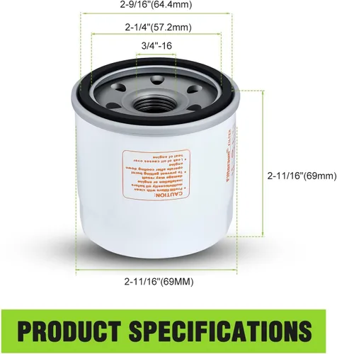 Vista 4 de 120-4276 136-7848 Filtro de aceite con filtro de combustible para Toro V-Twin Engine Timecutter SS5000 ZS SW SS MX SWX HD Cortacésped Giro Cero