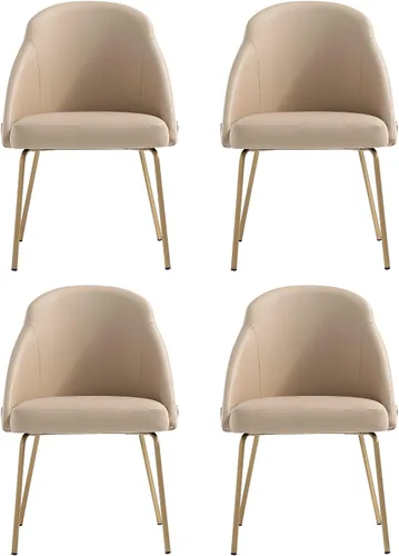 Vista 21 de Manhattan Comfort Gracie - Juego de 1 sillas de comedor modernas de piel sintética, asiento tapizado de piel sintética, patas de acero, espuma