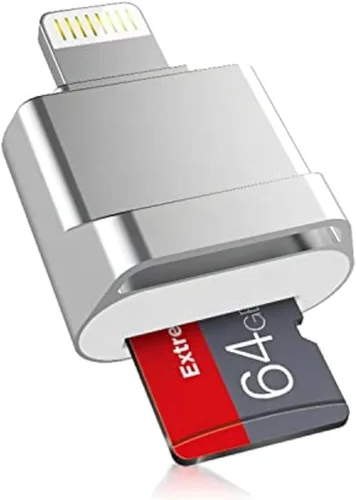 Vista 6 de [Certificado MFi de Apple] Lector de tarjetas micro SD para iPhone iPad, lector de tarjetas Lightning a Micro SD/TF, adaptador de lectura