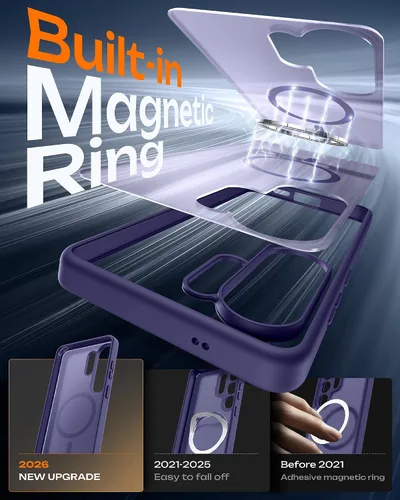 Vista 291 de TOCOL Funda magnética 3 en 1 para iPhone 15 Pro, mejorada [protección completa de cámara] con 2 protectores de pantalla, compatible con MagSafe Gris