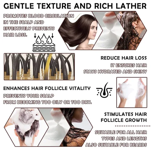 Vista 4 de 3 barras de champú para oscurecer el cabello, barra de champú oscuro para cabello gris, jabón de champú para hombres y mujeres