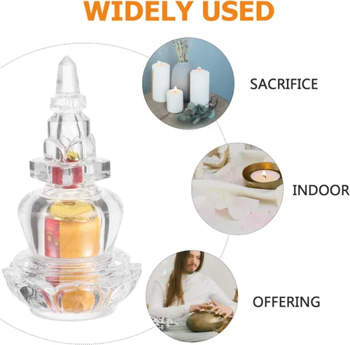 Vista 5 de Estupa Torre Budista Estupa Estupa Pagoda Budista Cristal Pagoda Estilo Chino Estatua Feng Shui Budismo Dagoba Mascota Suministros de budismo