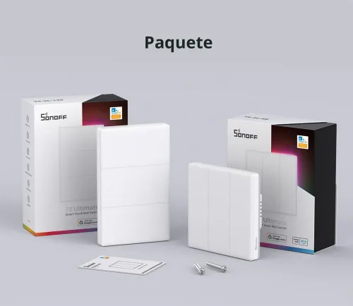 Vista 2 de SONOFF Interruptor de Luz Inteligente, WiFi 2.4GHz, Cable Neutro Requerido, Control de Voz con Alexa y Google Home, Botón Táctil, Montaje en Pared
