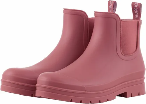 Vista 16 de Planone - Botas cortas de lluvia de ancho amplio para mujer, Chelsea impermeables de moda para mujer, botas de jardín al aire libre mate, botas