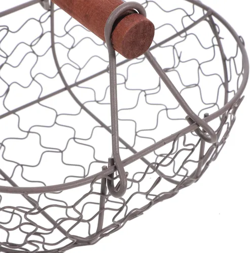 Vista 7 de SHOWERORO Cesta de la compra, contenedor de aperitivos, cesta ovalada, cesta de metal negro, cuenco de frutas de metal, cestas de reunión rústica