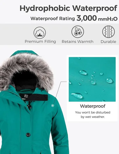 Vista 5 de Wantdo - Chaqueta de invierno con capucha para mujer