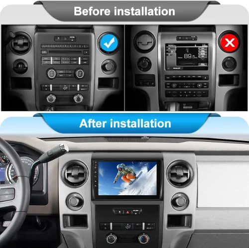 Vista 2 de Radio de coche para Ford F150 2009 2010 2011 2012, radio de pantalla táctil de 9 pulgadas de actualización con 2 GB + 32 GB, CarPlay/Android Auto