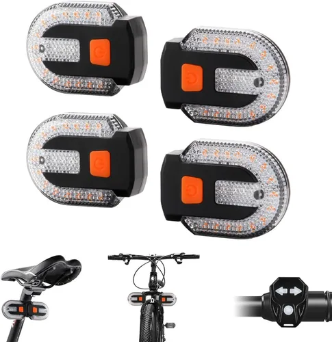 Vista 9 de Luz trasera de bicicleta con señal de giro, luces traseras de bicicleta divididas, luces traseras de bicicleta recargables por USB para ciclismo