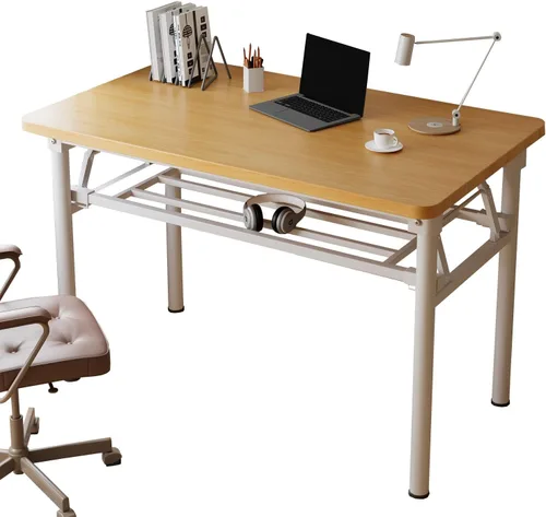 Vista 13 de Escritorio plegable, escritorio plegable de 31.5 pulgadas para espacios pequeños, escritorio plegable para computadora que ahorra espacio, diseño