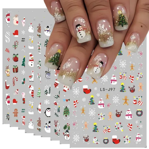 Vista 14 de 8 hojas de calcomanías de uñas de Halloween con diseños de fantasmas lindos, calabaza, araña, telaraña, sangre, llama 3D, autoadhesivas, Otoño