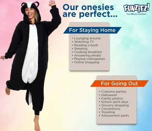 Vista 5 de Funziez! Skunk One Piece - Mono de peluche para adulto