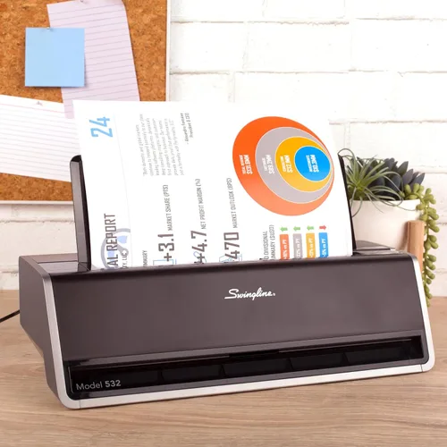 Vista 2 de Swingline, perforadora eléctrica comercial de papel, Platino