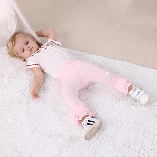 Vista 5 de Dalukit Baby Pants Leggings Baby Boy Girl Pants Toddler Boy Girl Pants Leggings Newborn Pants Ribbed Straight Bottoms 5 Packs