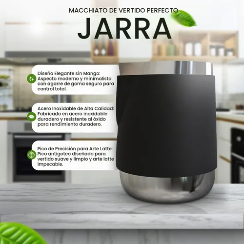 Vista 2 de Rattleware - Jarra Macchiato sin mango de 12 onzas con funda de silicona