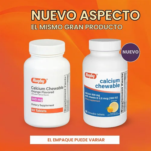 Vista 7 de Rugby - Tabletas masticables de calcio de 500 mg - Suplemento dietético