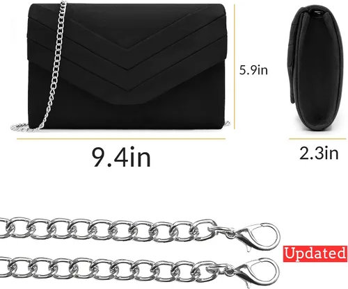 Vista 3 de Milisente - Cartera de noche para mujer, monedero de gamuza en bandolera