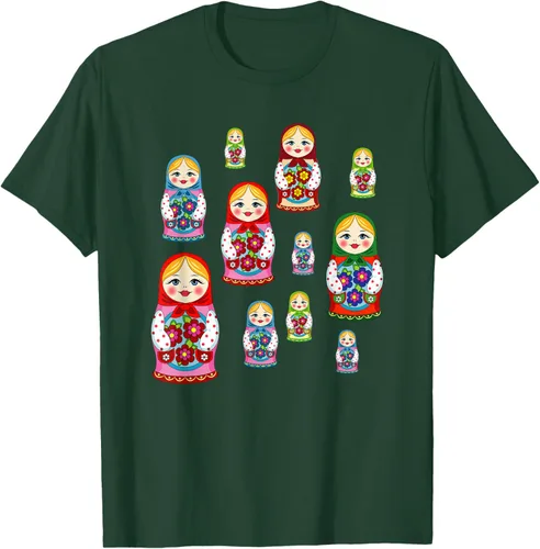 Vista 20 de Rusia - Camiseta de juguete retro para niños, diseño de muñecas rusas