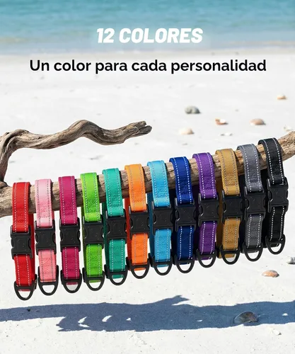 Vista 7 de TagME Collares de nailon reflectantes para perros, collar ajustable clásico para mascotas con hebilla de liberación rápida para cachorros, rosa Rosa