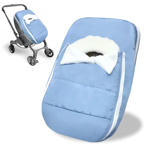 Vista 11 de Funda de asiento de automóvil para bebé, invierno, impermeable, para recién nacido, resistente al viento, funda de asiento de automóvil para bebé