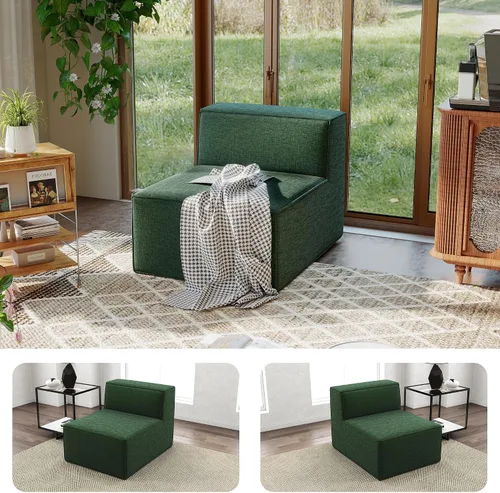 Vista 21 de Sofá Seccional Modular de 38", Juego de Asientos de Sofá Convertible en Cubo Comprimido, Combina Forma de L y Forma de U, Ensamblaje Fácil, Ahorro