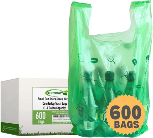 Vista 8 de Bolsa de plástico negra para camisetas (600 quilates) bolsas de basura para perros compatibles con Arm & Hammer giratorio Bin y rastrillo recogedor