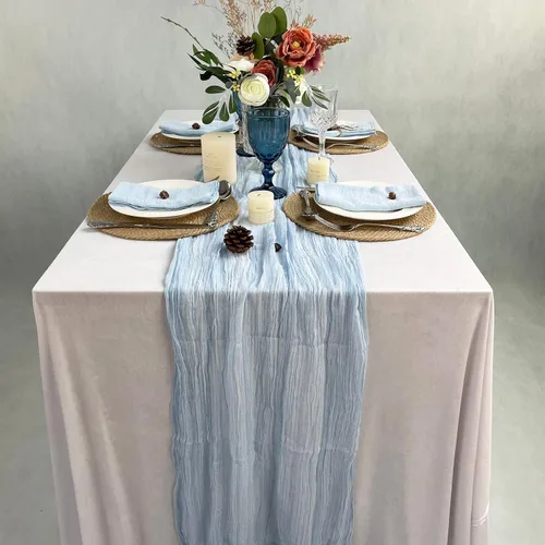 Vista 8 de Servilletas de tela de gasa de estopilla, paquete de 6 servilletas de 16 x 16 pulgadas, 100% algodón suave natural, para bodas, fiestas, familia