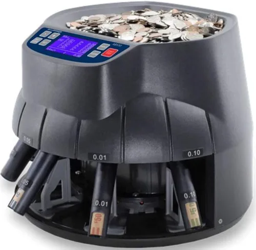 Vista 2 de AccuBANKER AB510 - Máquina clasificadora de monedas y envoltura con panel de control digital e impresora térmica MP10