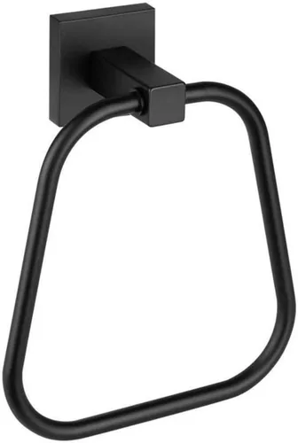 Vista 6 de Toallero negro mate – Moderno soporte para toallas de mano para baño montado en la pared – Construcción de acero inoxidable SUS304 – Toallero