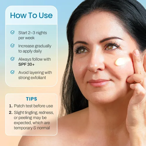 Vista 6 de Ebanel Crema hidratante facial con 2.5% de retinol con péptidos, vitamina C, ácido hialurónico, crema de noche antienvejecimiento y arrugas, crema