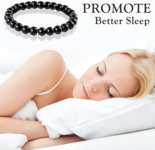 Vista 3 de QUACOWW Tobillera adelgazante de obsidiana negra, antihinchazón, tobillera y pulsera de obsidiana negra ajustable antiansiedad para mujeres