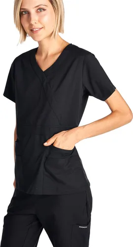 Vista 4 de Dagacci Medical Uniform Conjunto de camiseta y pantalones elásticos y suaves para mujer