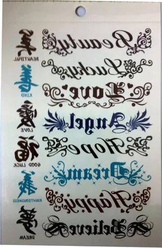 Vista 7 de 280 tatuajes temporales, estilo M1 de Tapp Collections™