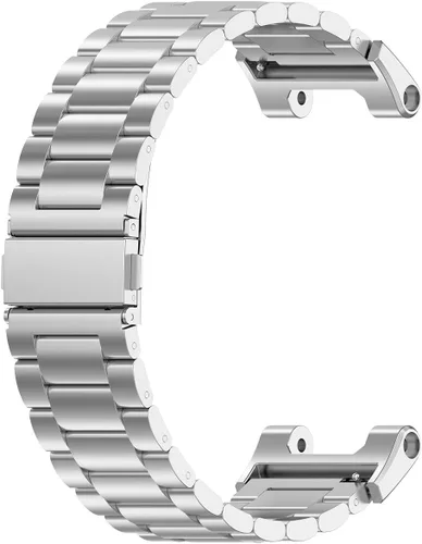 Vista 3 de E ECSEM Correa compatible con Amazfit T-Rex/T-Rex Pro, correa de repuesto de metal de acero inoxidable sólido para reloj inteligente Amazfit T-Rex