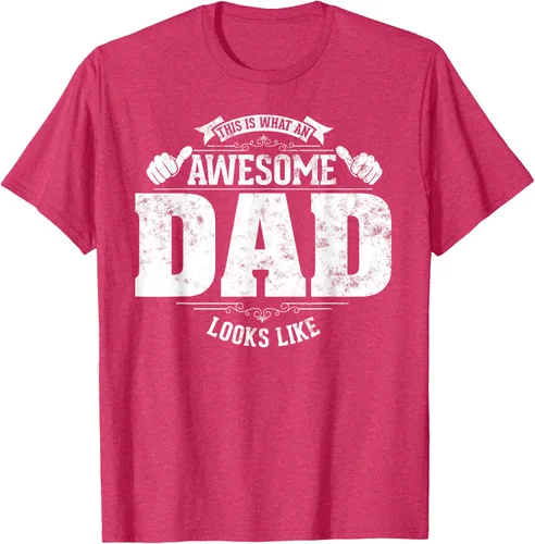 Vista 28 de This is what a awesome dad looks like vintage style design T-Shirt, Negro