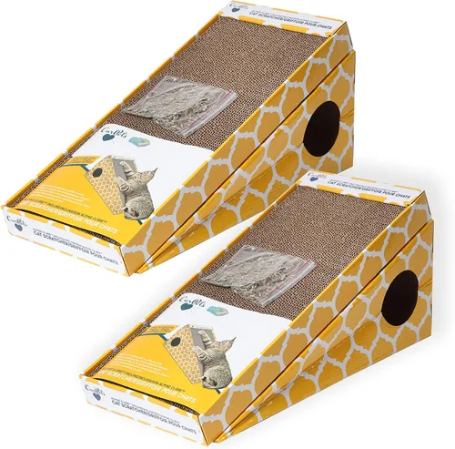 Vista 12 de Our Pets Rascador cósmico para gatos, hierba gatera cultivada en Norteamérica incluida, reversible para el doble de uso, 18.13 x 10.13 x 1.25