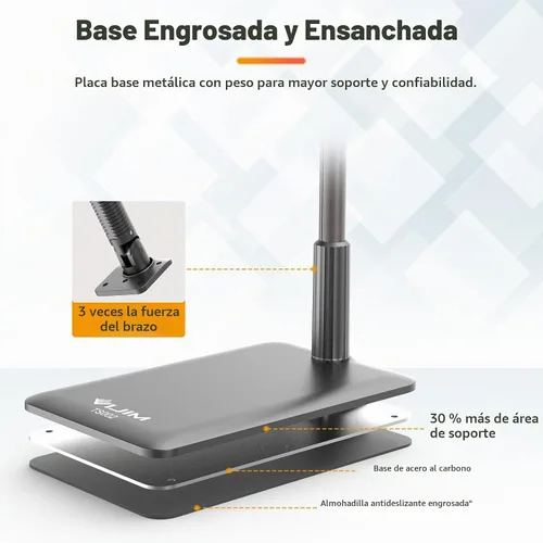 Vista 5 de VIJIM Soporte de piso para tableta, soporte de teléfono para grabación, soporte ajustable para teléfono celular y tableta para piso, compatible