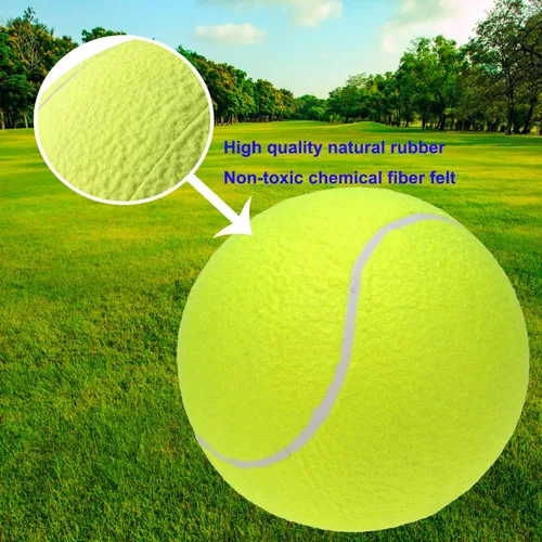 Vista 3 de Pelota de tenis grande para perros, pelotas de tenis gigantes inflables de 9.5 pulgadas, juguetes grandes para mascotas para deportes al aire