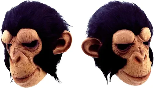 Vista 9 de Ghoulish Productions Chimpancé Geoge Máscara de látex Animales Divertidos Fiesta de Halloween Adulto, NegroNudeMulticolor