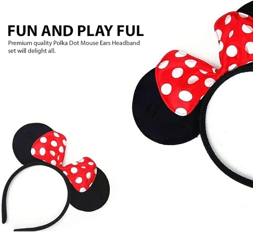 Vista 4 de Disfraz de Mickey Mouse de Disney para mujeres y niñas, con lazo, disfraz de Minnie Mouse para fiesta de cumpleaños
