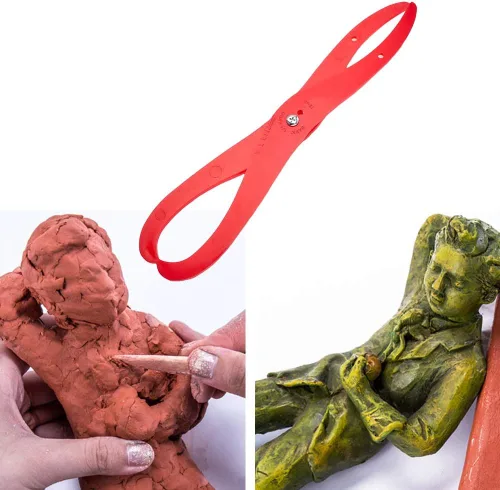 Vista 5 de DIYstore Herramienta de cerámica de medición de cerámica para tallar, modelar, escultura de arcilla de plástico de pierna doblada de 6 pulgadas