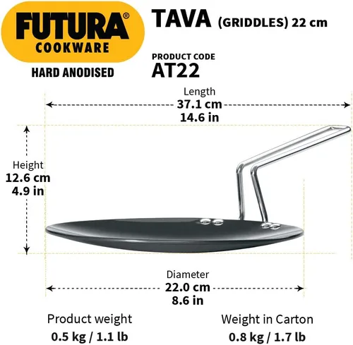 Vista 4 de Hawkins Futura Tava anodizada dura de 22 cm, 4,06 mm (Negro)