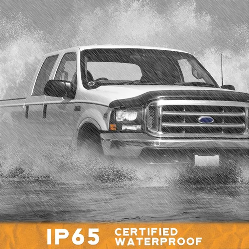 Vista 9 de WEELMOTO Conjunto de faros con bombillas para Ford Super Duty F250 F350 F450 F550 99-04, para Ford Excursion 00-04 con luz de señal de parachoques