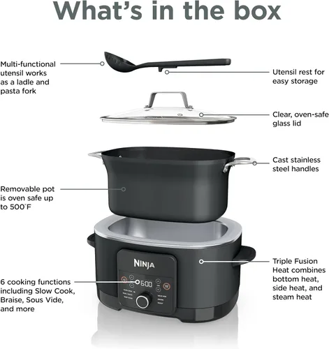 Vista 9 de Ninja® Olla Multiusos 12-en-1 PossibleCooker™ PLUS 8.5 cuartos - Cocina Múltiple Sous Vide y Fermentación Olla de Cocción Lenta, Horno Holandés