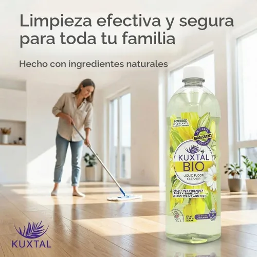 Vista 6 de KUXTAL - Limpiador natural para suelos de 3 unidades, seguro para mascotas, limpiador de suelos multisuperficie, fórmula biodegradable con extractos