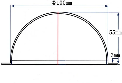 Vista 7 de Trolleyshop Diámetro 3.94 pulgadas/100MM con 4 agujeros Brida de cúpula de acrílico transparente Hemisferio de plástico transparente