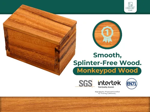 Vista 3 de BSIRI Caja de seguridad para rompecabezas, caja de rompecabezas secreta de madera con compartimentos ocultos, misterio ideal, caja de joyería