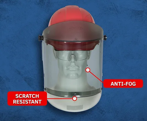 Vista 3 de Oberon Arc Flash - Protector facial y tapa dura canadiense, 12 Cal For electrical safety - Arc Rated Category 2 - Anti-Scratch/Fog Face Shield