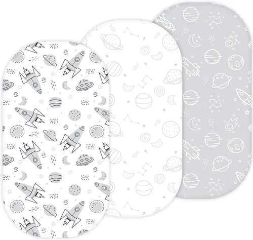 Vista 21 de TansyPanda - Sábanas de moisés de 33 x 20 pulgadas, ajuste cómodo en moisés rectangulares como Baby Delight, Dream On Me, Angelbliss, KoolerThings