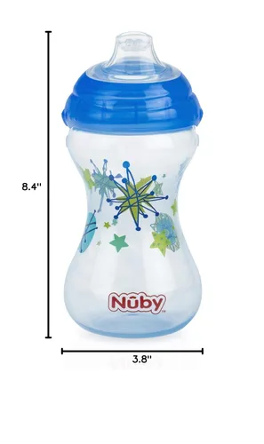 Vista 8 de Nuby Paquete de 3 caño suave "Pinpoint" sin derrames Clik-It, niño, 10 onzas